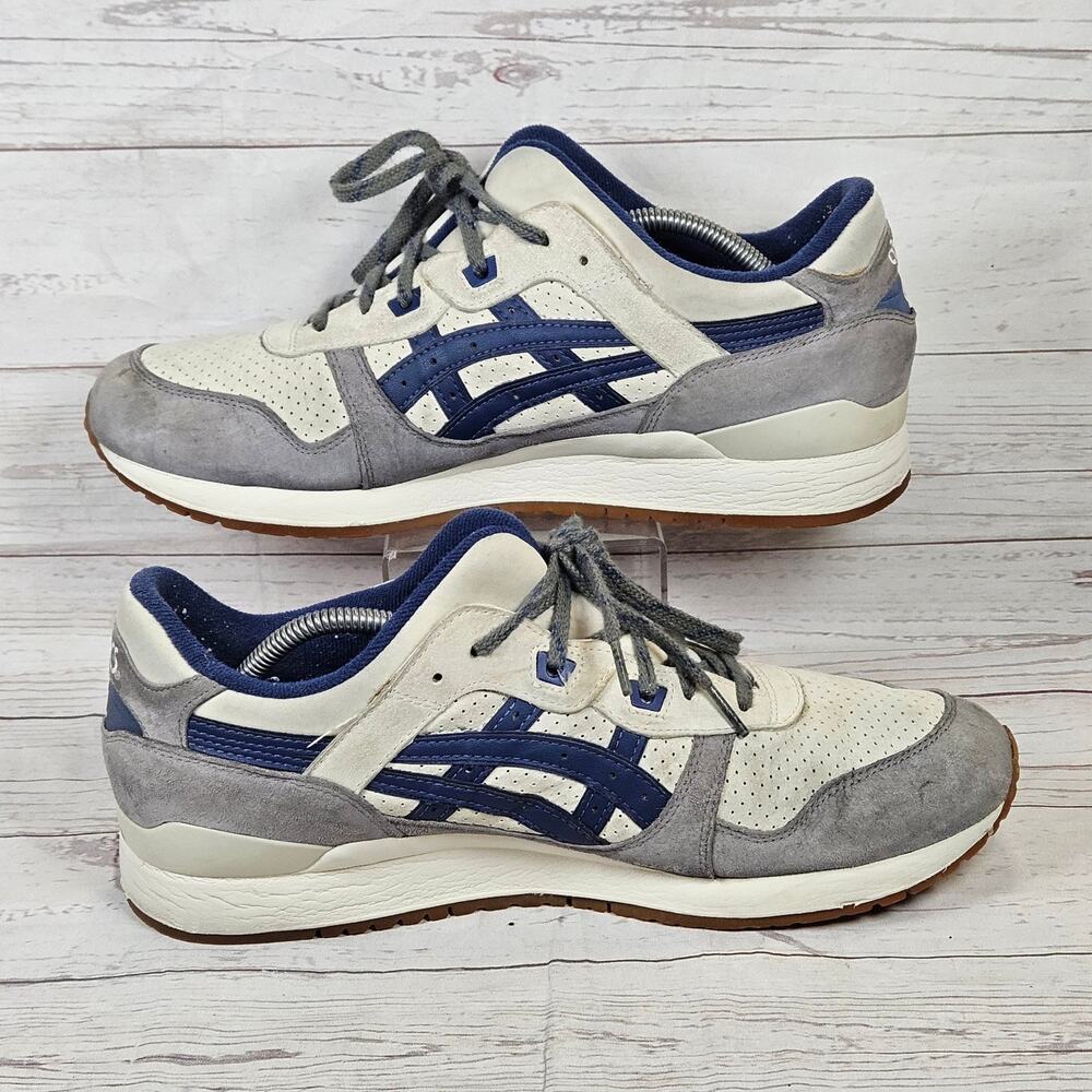 ASICS GEL-LYTE III Men's 13 Cream Navy Grey Trainers H64KK Sneakers - Picture 2 of 7